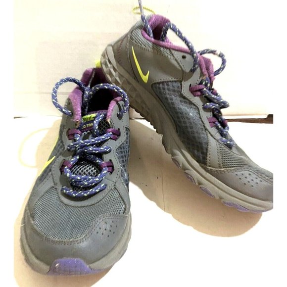 Nike 643074 Wild Trail Womens size 6 Gray Purple Yellow Running Hiking Shoes - Picture 1 of 8